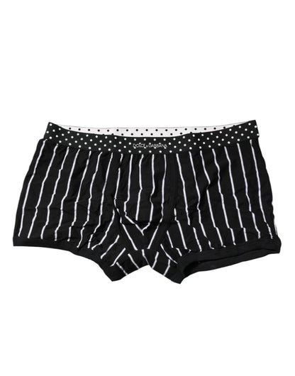 Dolce & Gabbana Schwarz-weiß gestreifte reguläre Boxer-Unterwäsche