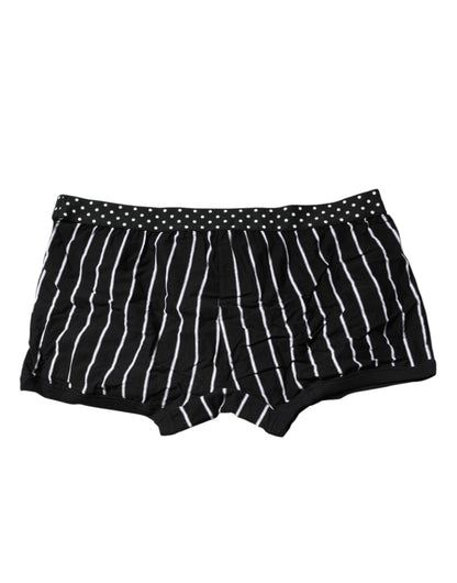 Dolce & Gabbana Schwarz-weiß gestreifte reguläre Boxer-Unterwäsche