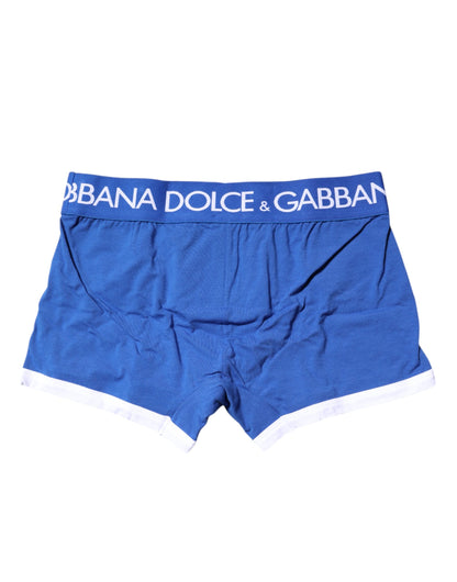 Dolce & Gabbana Blaue Logo Waist Regular Boxer Slip Unterwäsche