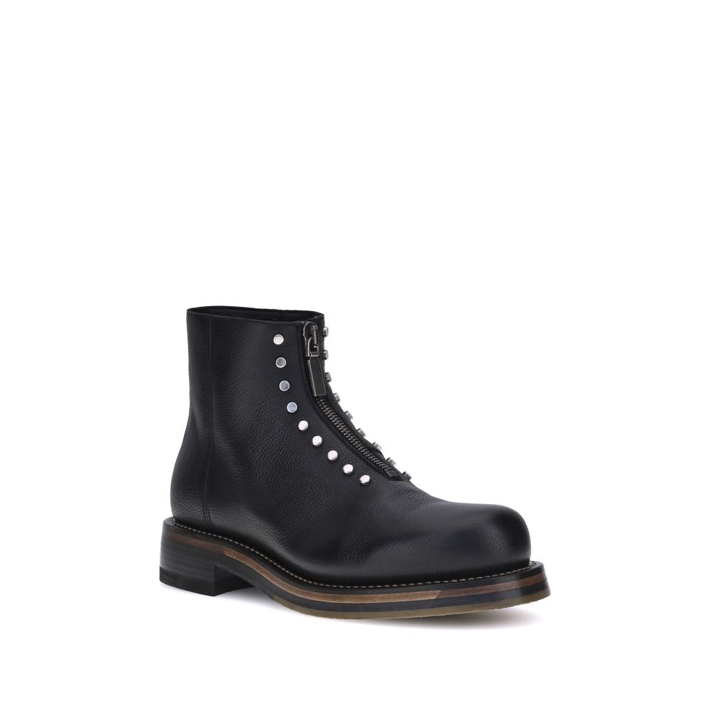 Alexander McQueen Nietenbesetzte Leder-Stiefeletten