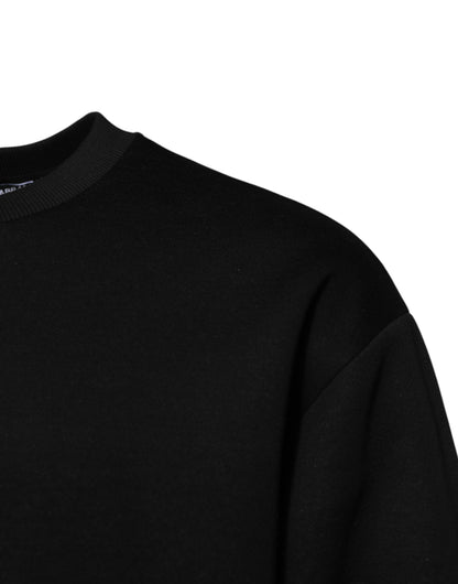 Dolce & Gabbana Schwarzer Modal DG Logo Plaque Pullover