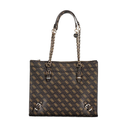 Guess Jeans Braune Polyethylen-Handtasche