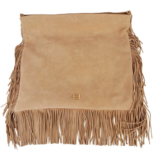 Baldinini Trend Beige Kalbsleder Crossbody Tasche