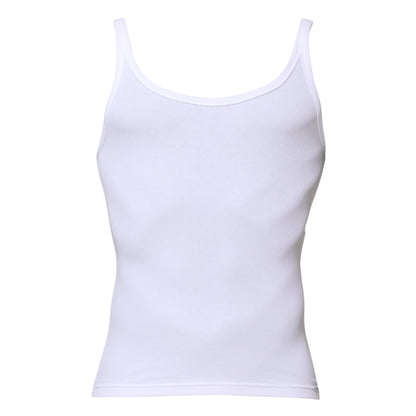 Dolce & Gabbana Weißes ärmelloses Rundhals-Tank-T-Shirt für Männer