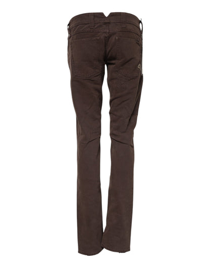 CYCLE Braun Baumwolle Niedrige Taille Skinny Casual Jeans