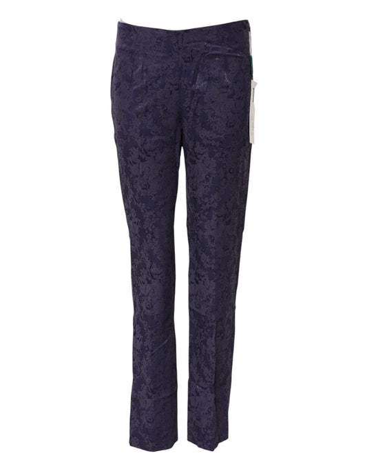 BENCIVENGA Lila Jacquard-Hose mit hoher Taille