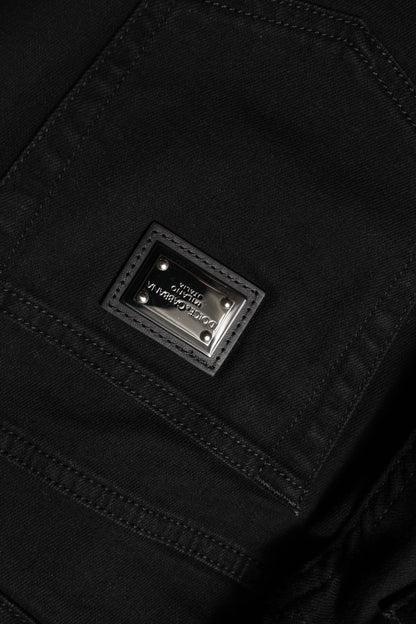 Dolce & Gabbana Schwarze Boyfriend Denim-Jeans aus Baumwolle mit mittlerer Taille