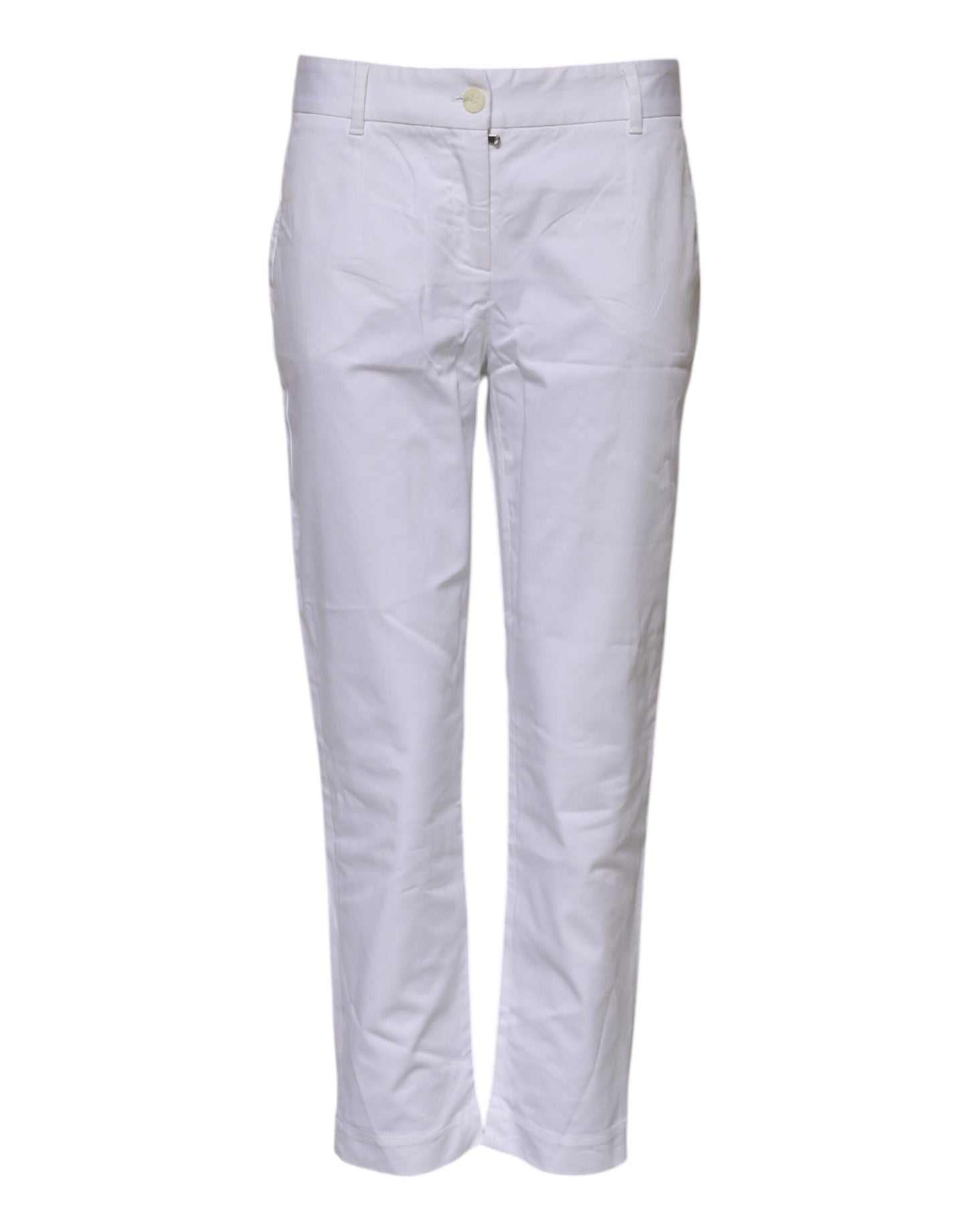Dolce & Gabbana Weiße Baumwoll-Stretch-Jeans mit mittlerer Taille