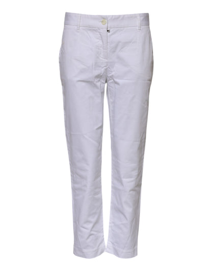 Dolce & Gabbana Weiße Baumwoll-Stretch-Jeans mit mittlerer Taille