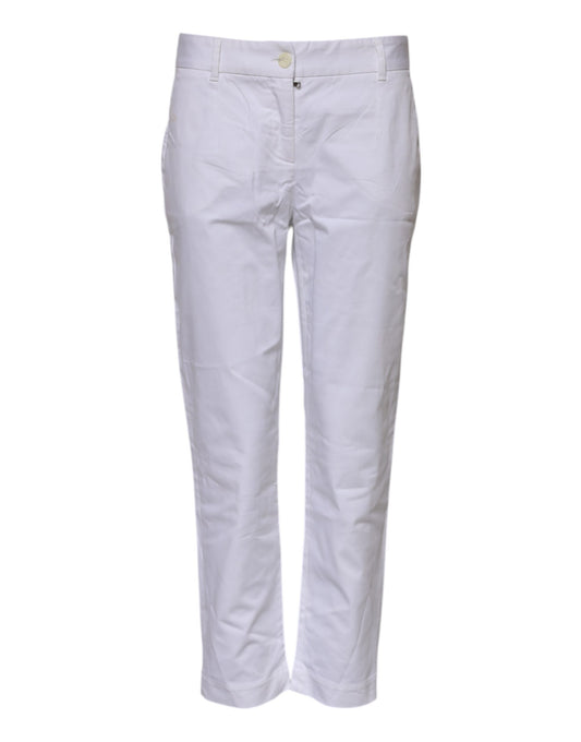 Dolce & Gabbana Weiße Baumwoll-Stretch-Jeans mit mittlerer Taille