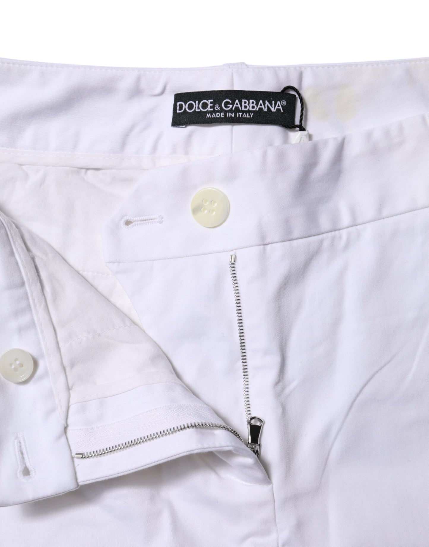 Dolce & Gabbana Weiße Baumwoll-Stretch-Jeans mit mittlerer Taille