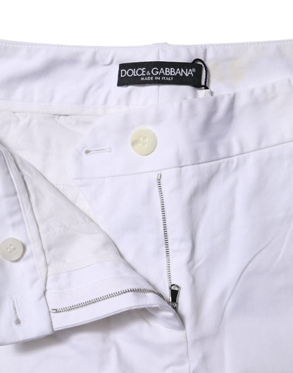 Dolce & Gabbana Weiße Baumwoll-Stretch-Jeans mit mittlerer Taille