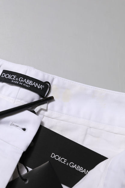 Dolce & Gabbana Weiße Baumwoll-Stretch-Jeans mit mittlerer Taille