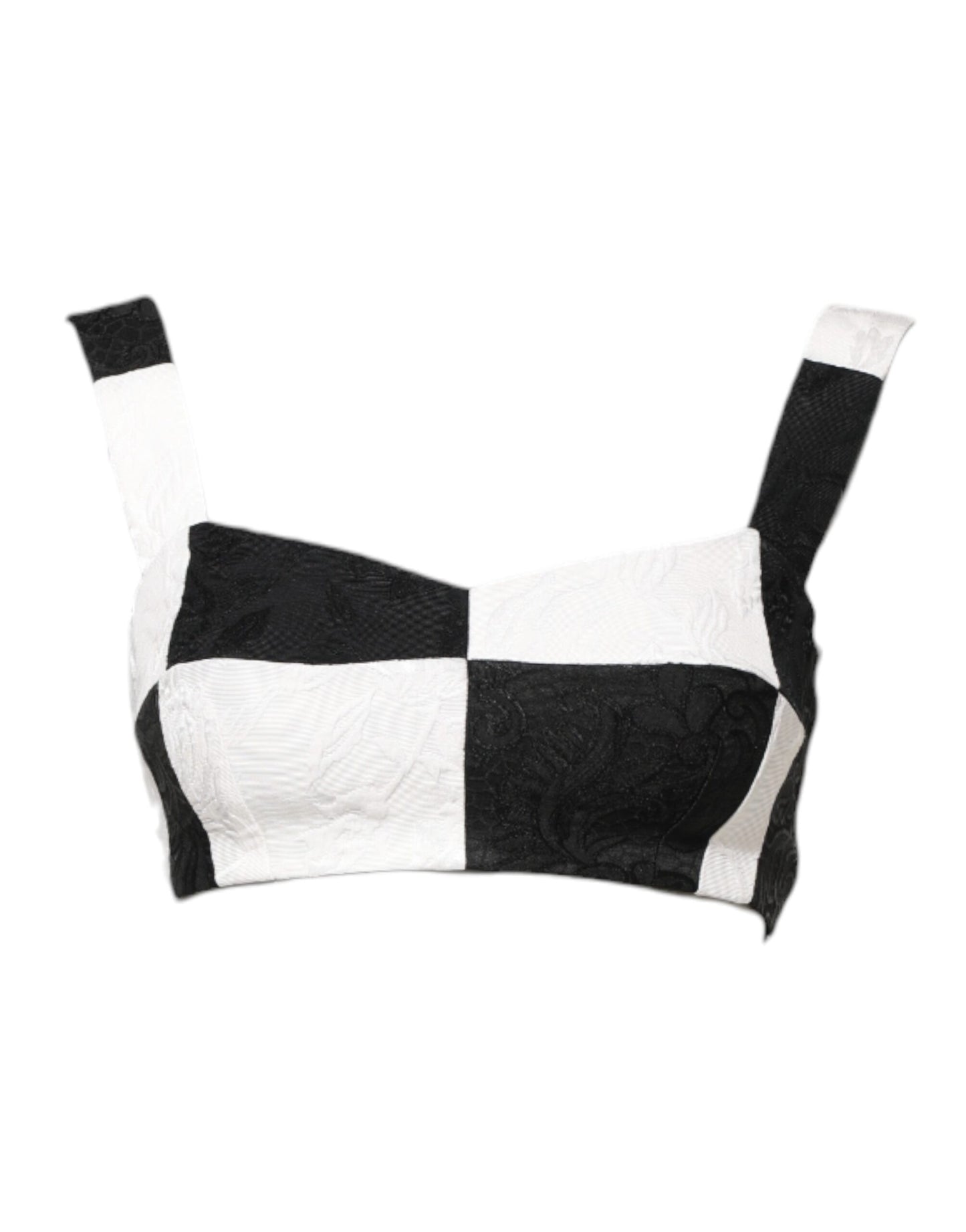 Dolce & Gabbana Schwarz Weiß Beschnittenes Bustier Korsett-BH Top