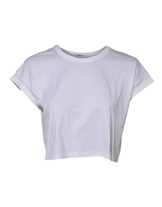 Dolce & Gabbana Weißes Baumwoll-T-Shirt mit kurzen Ärmeln
