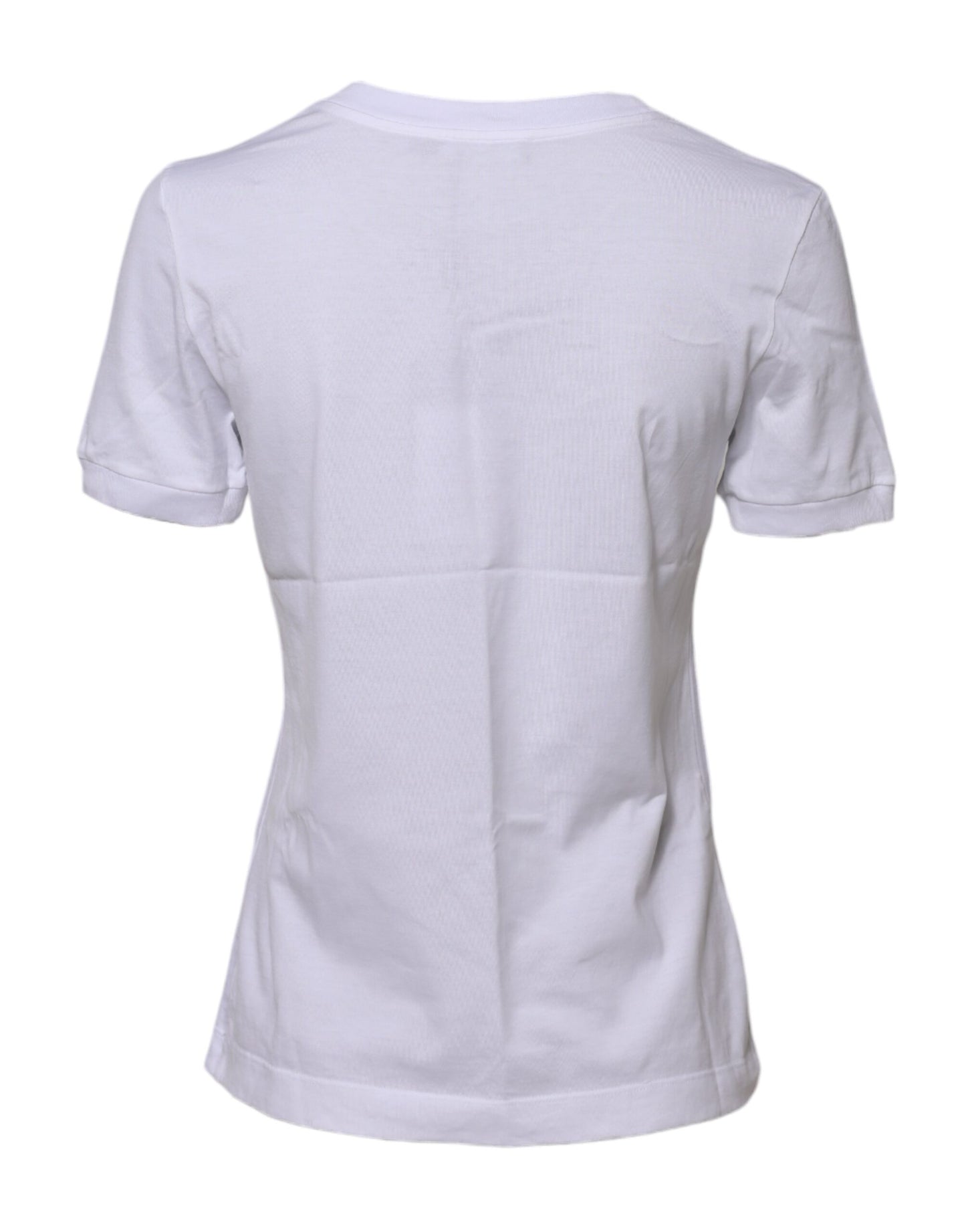 Dolce & Gabbana Weißes Baumwoll-T-Shirt mit Rundhalsausschnitt und kurzen Ärmeln