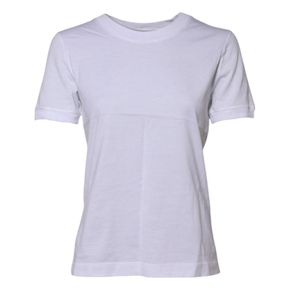 Dolce & Gabbana Weißes Baumwoll-T-Shirt mit Rundhalsausschnitt und kurzen Ärmeln