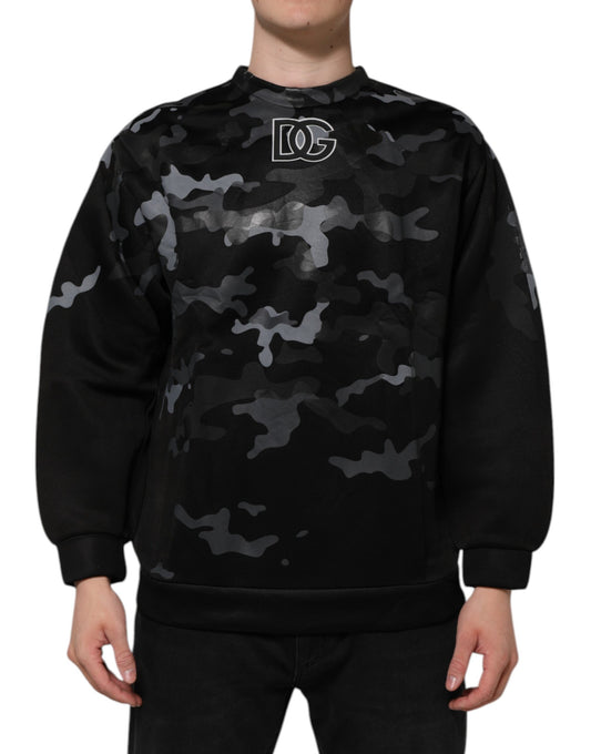 Dolce & Gabbana Schwarzer Camouflage-Pullover Sweatshirt Pullover