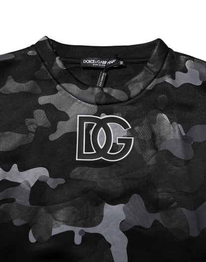 Dolce & Gabbana Schwarzer Camouflage-Pullover Sweatshirt Pullover