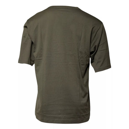 Dolce & Gabbana Armeegrünes DG Love Baumwoll-T-Shirt mit Rundhalsausschnitt