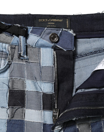 Dolce & Gabbana Mehrfarbige Patchwork-Skinny-Jeans