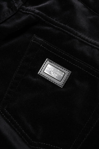 Dolce & Gabbana Schwarze Baumwoll-Skinny-Capri-Cropped-Denim-Jeans