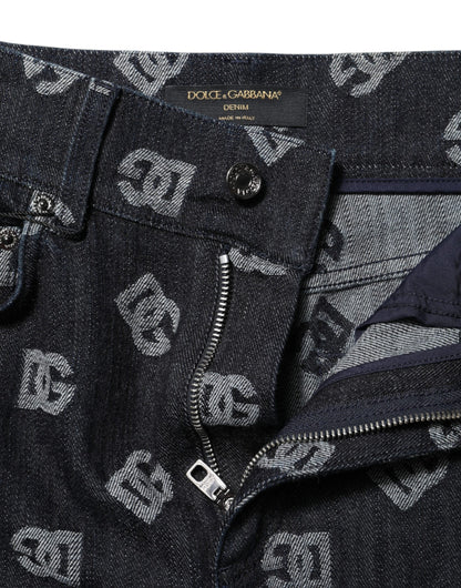 Dolce & Gabbana Schwarze DG Logo High Waist Skinny Denim Jeans