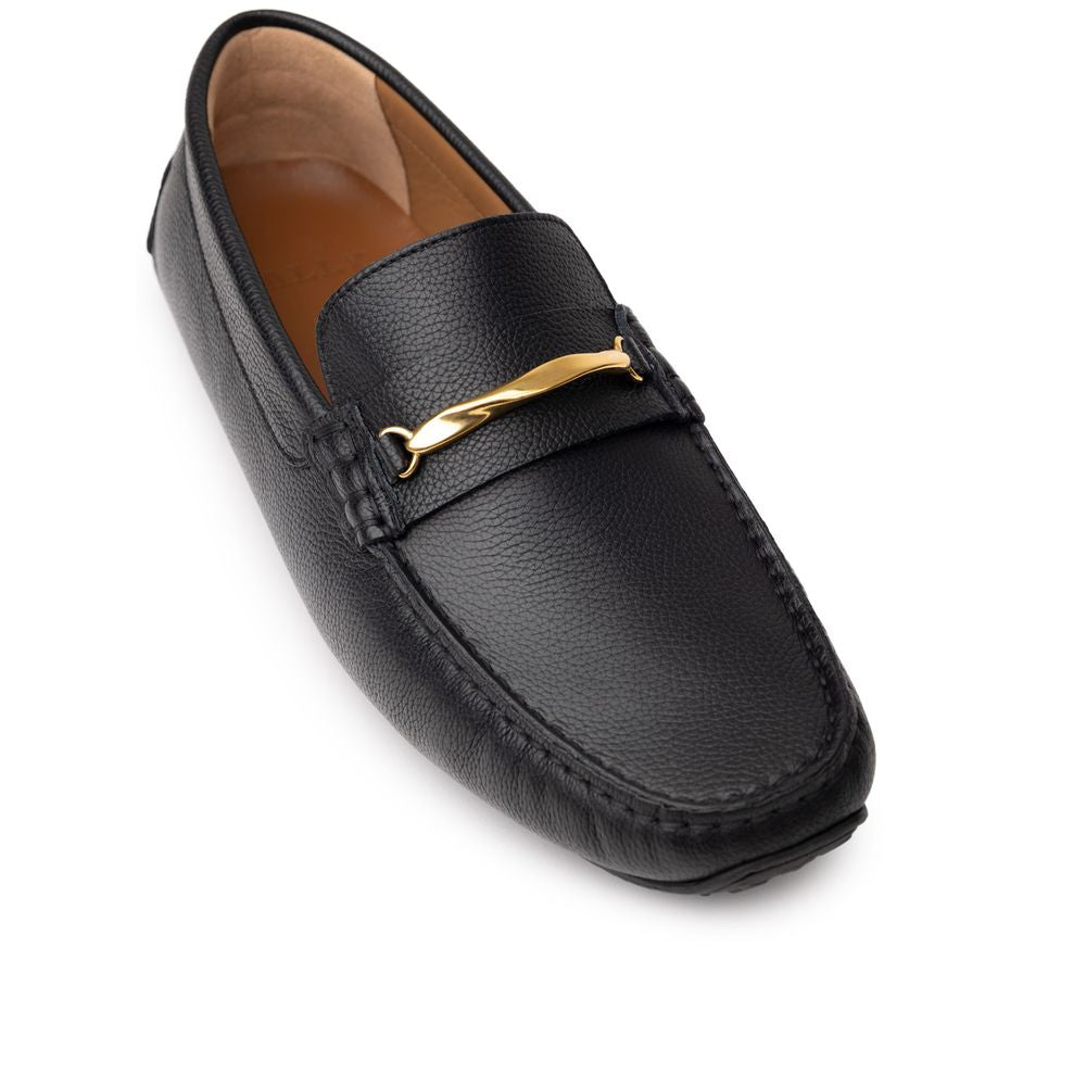 Bally Schwarzer Leder-Mokassin