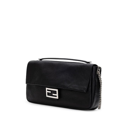 Fendi Schwarze Leder-Umhängetasche