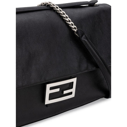 Fendi Schwarze Leder-Umhängetasche