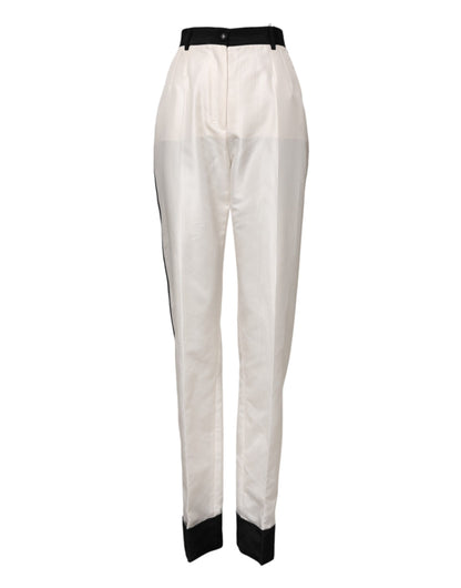 Dolce & Gabbana Weiße Straight Dress Hose mit hoher Taille