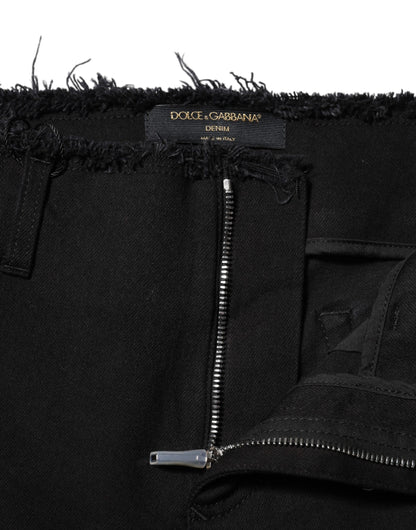 Dolce & Gabbana Schwarze Denim-Jeans mit mittlerer Taille aus Baumwolle