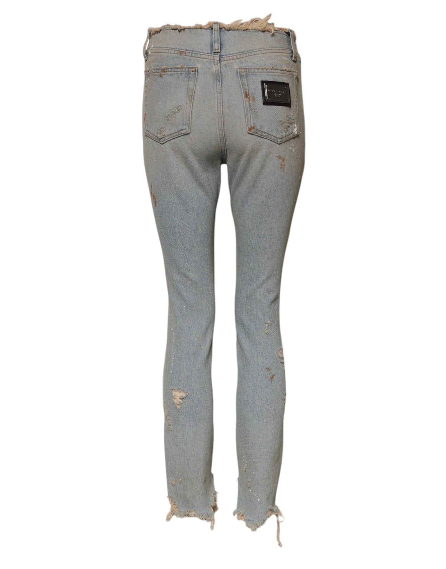 Dolce & Gabbana Hellblaue Skinny Denim Jeans mit hoher Taille