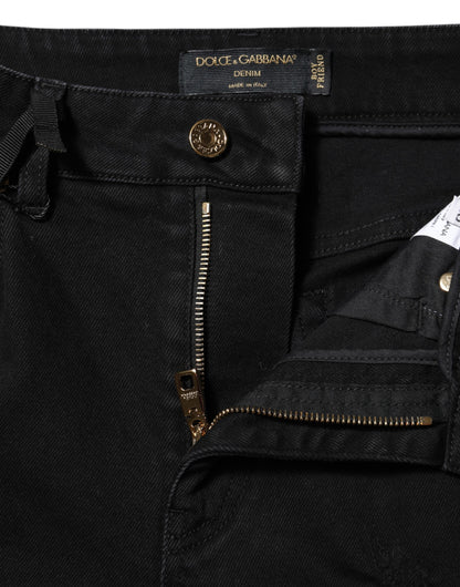 Dolce & Gabbana Schwarze Boyfriend Denim-Jeans aus Baumwolle mit Schlag