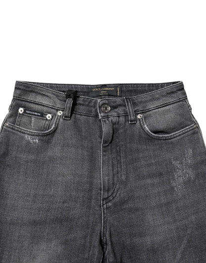 Dolce & Gabbana Dunkelgraue AUDREY Baumwoll-Skinny-Jeans aus Denim