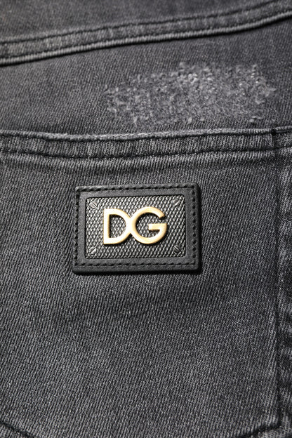 Dolce & Gabbana Dunkelgraue AUDREY Baumwoll-Skinny-Jeans aus Denim