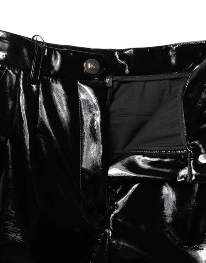 Dolce & Gabbana Schwarze Cargo-Bootcut-Hose mit hoher Taille