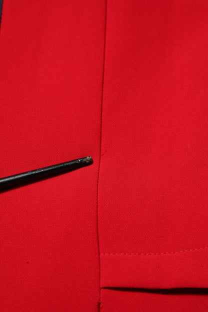Armani Exchange Rotes Etuikleid mit langen Ärmeln über dem Knie