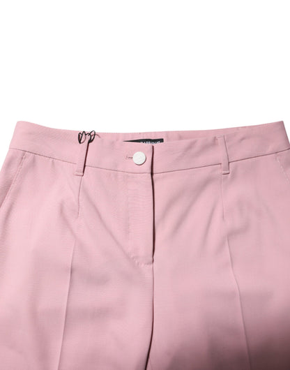Dolce & Gabbana Rosa Wolle Mid Waist Tapered Pants