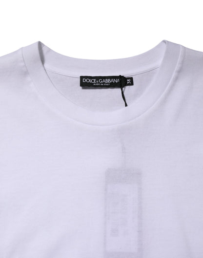 Dolce & Gabbana Weißes ärmelloses Baumwoll-Tank-T-Shirt für Frauen