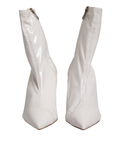 Elisabetta Franchi Weiß Stiletto Heels Mid Calf Stiefel Schuhe