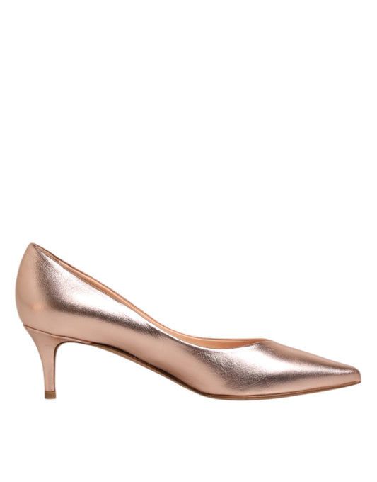 Prosperine Rosa Leder Pumps Stiletto Heels Slip On Schuhe
