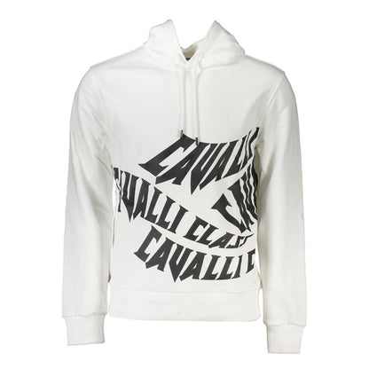 Cavalli Class Weißer Baumwollpullover für Männer