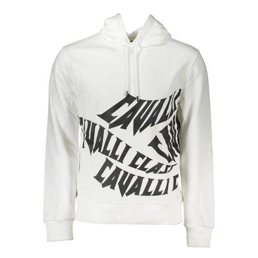 Cavalli Class Weißer Baumwollpullover für Männer