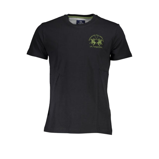 La Martina Schwarzes T-Shirt aus Baumwolle