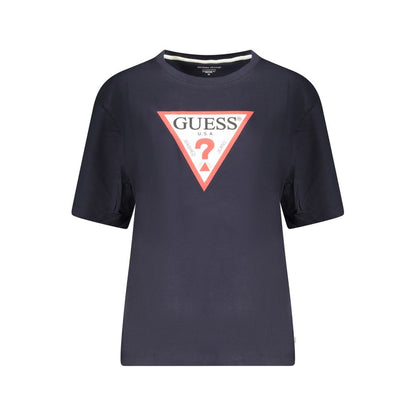 Guess Jeans T-Shirt aus blauer Baumwolle für Frauen