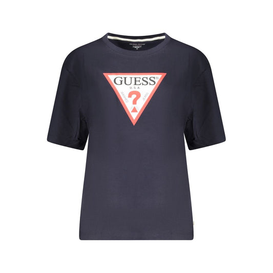 Guess Jeans T-Shirt aus blauer Baumwolle für Frauen
