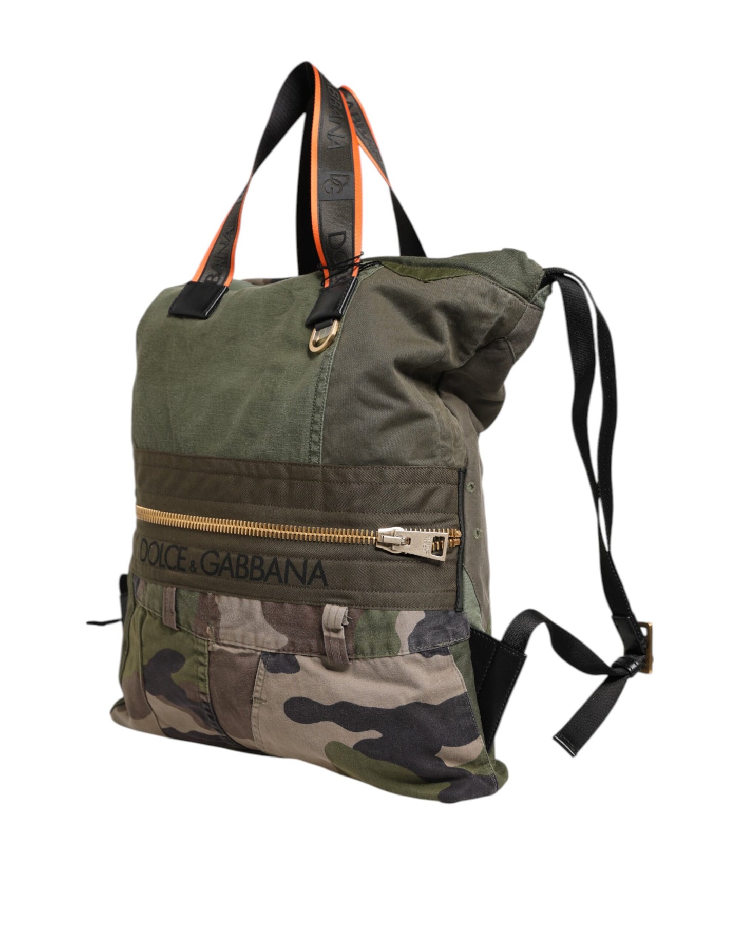 Dolce & Gabbana Militär Grün Patchwork Rucksack Rucksack Tasche