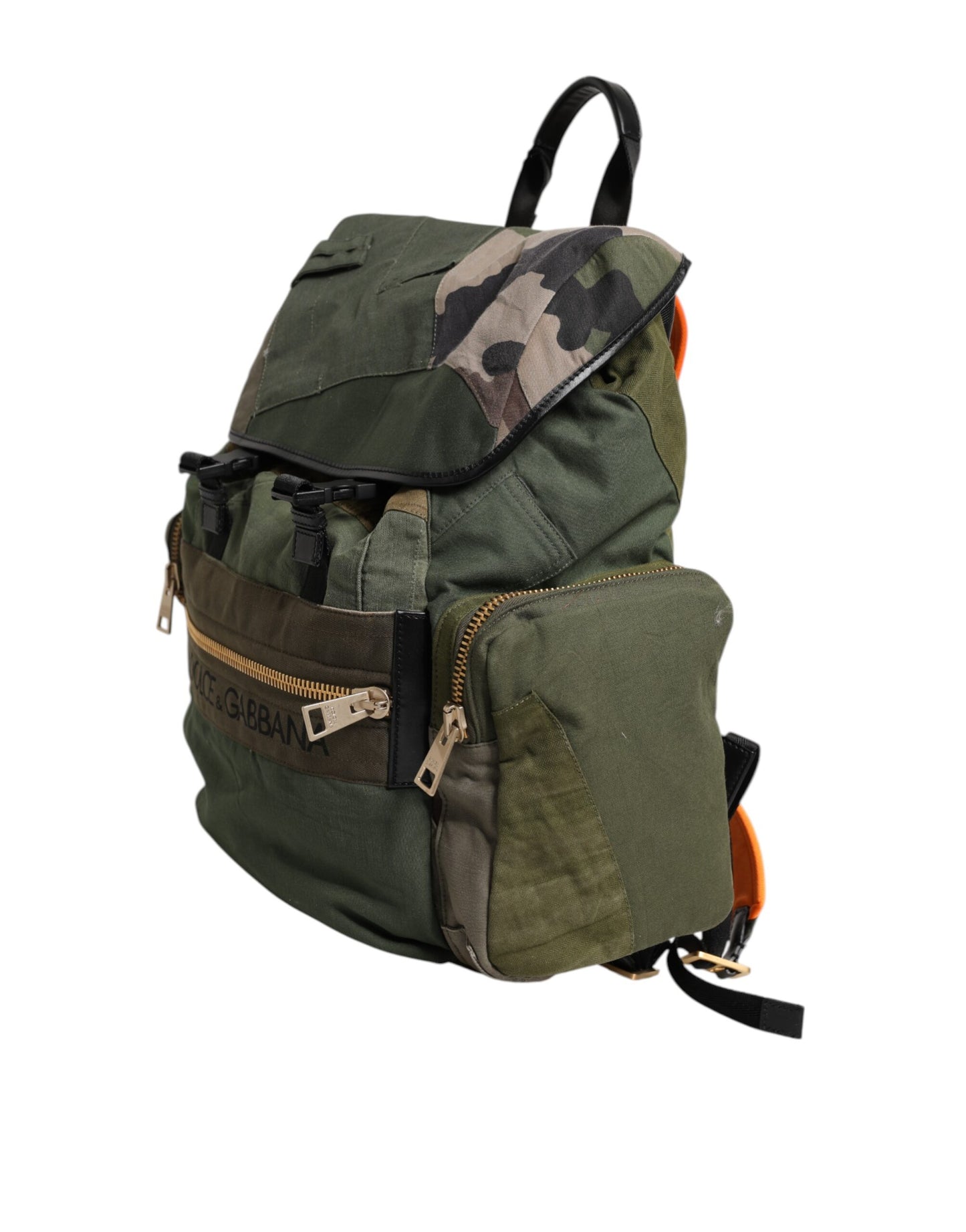 Dolce & Gabbana Militär Grün Patchwork Rucksack Rucksack Tasche