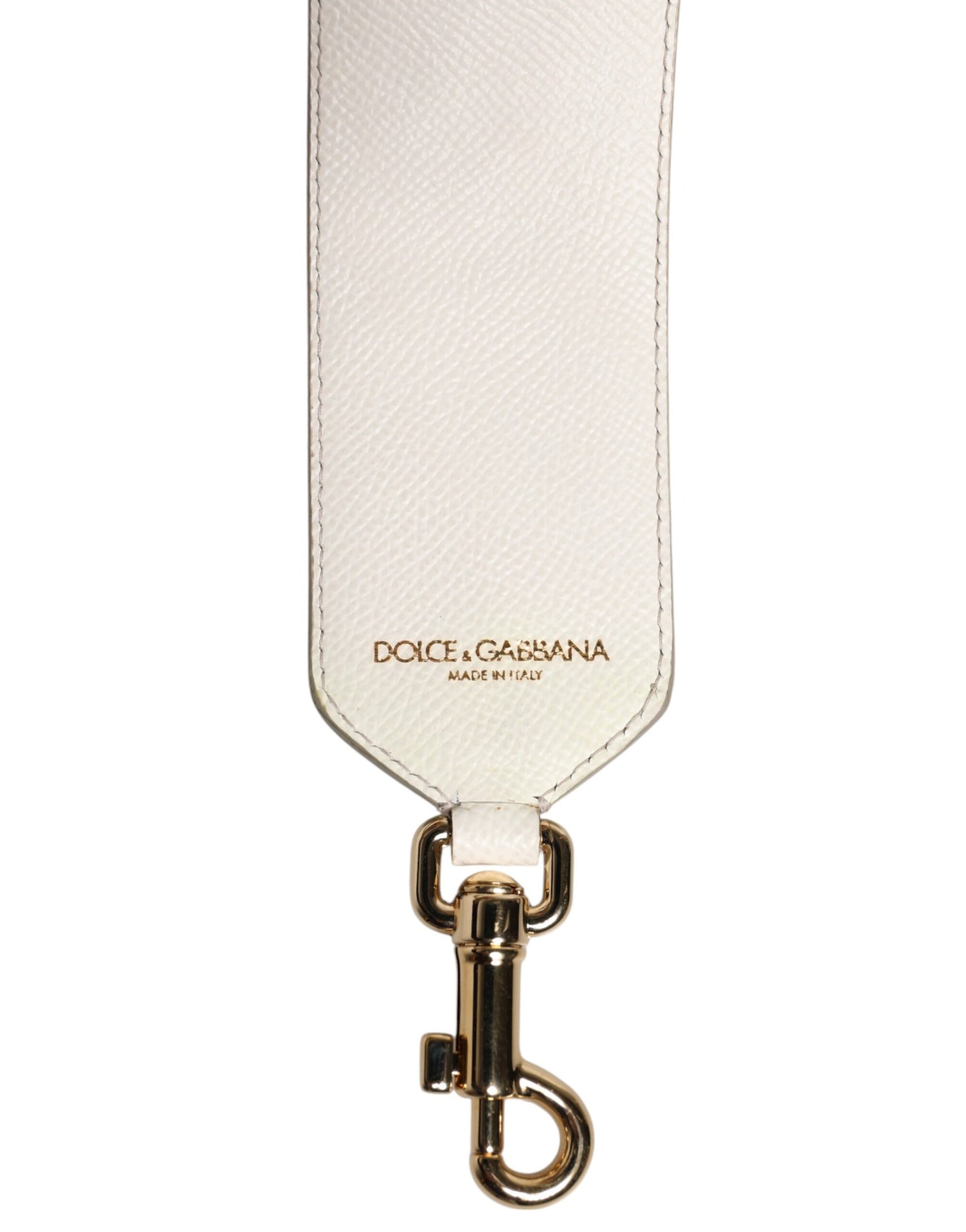 Dolce & Gabbana Weißes blaues geblümtes Leder Nieten Accessoire Schulterriemen